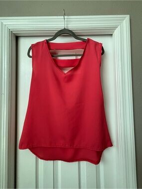 Pinc Red Sleeveless V-Back Camisole